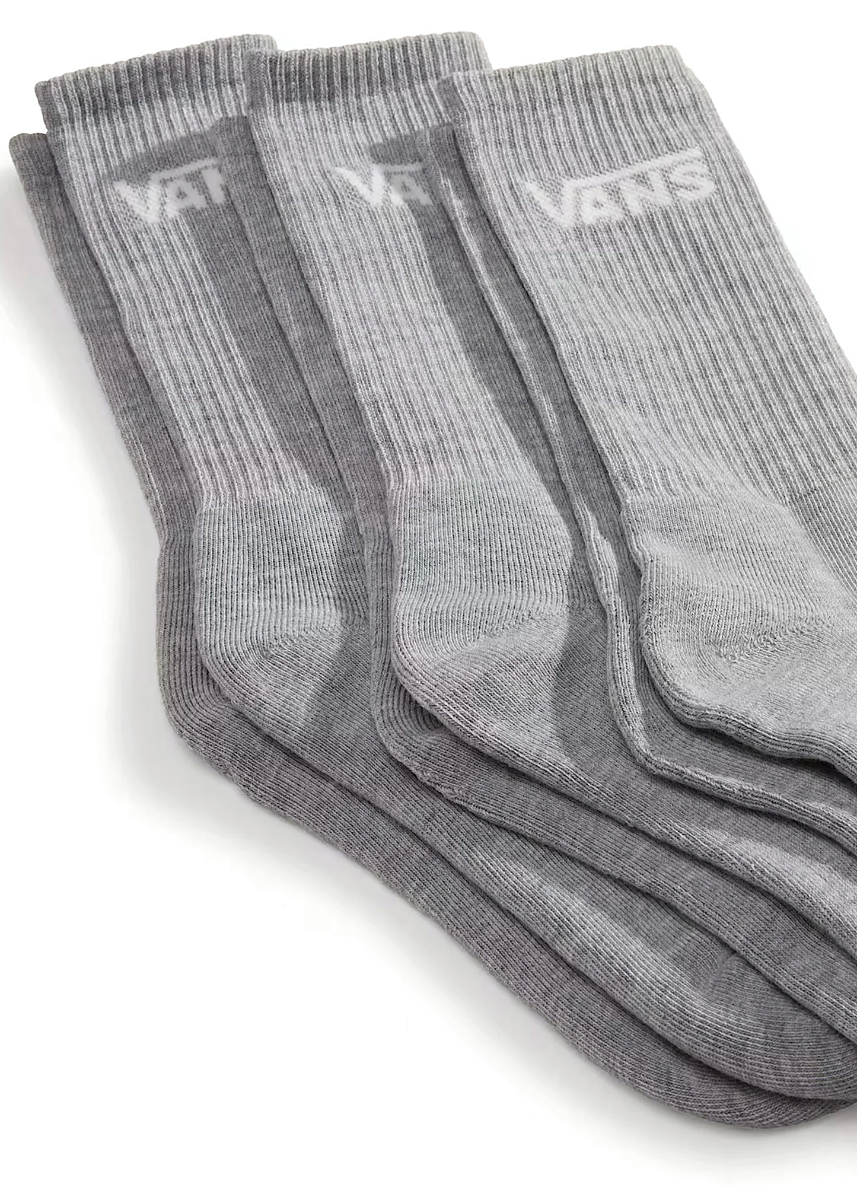 Vans Classic Crew 3 Pack Socks Heather Grey Uk8.5-Uk12