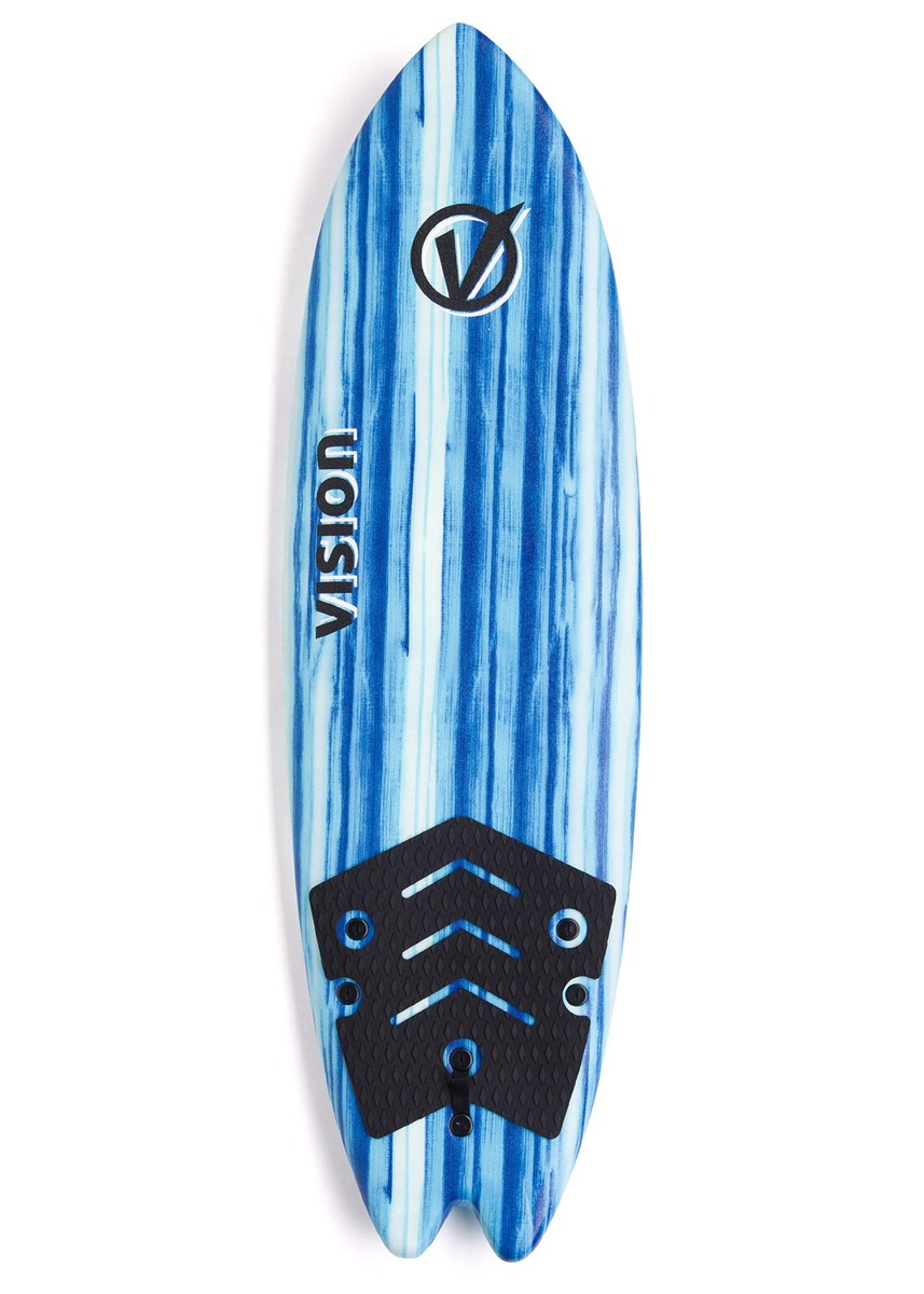 Vision Spark Fish Soft Beginner Surfboard 6Ft 2 Inch Blue